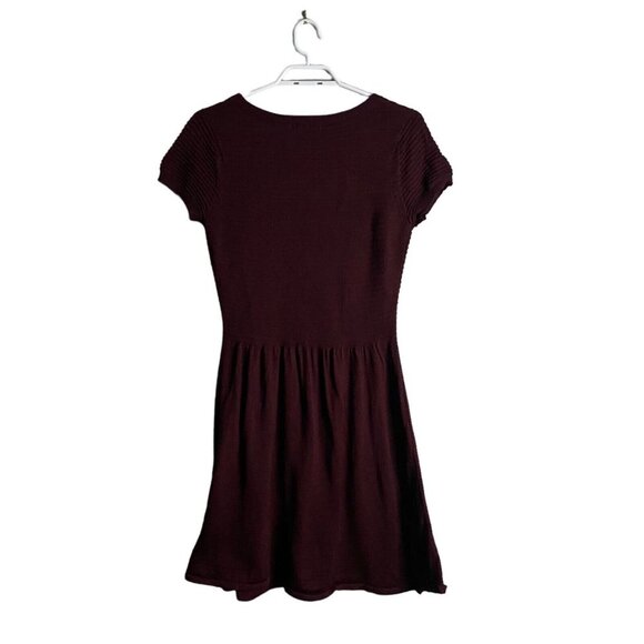 BB Dakota Women's Burgundy Midi A-Line Knit Dress - Picture 7 of 7